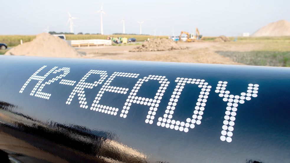 Das Baufeld „320-Megawatt-Elektrolyse“ von EWE und Gasunie in Emden.Foto: Hauke-Christian Dittrich/dpa