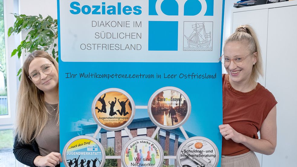 Bei der kostenlosen Schuldnerberatung (Arbeit und Soziales gGmbH der Diakonie im südlichen Ostfriesland) in Leer suchen Mareike Lüttig und Birgit Kleine-Beek mit den Klienten nach Wegen, deren Schulden abzutragen. Foto: Klaus Ortgies