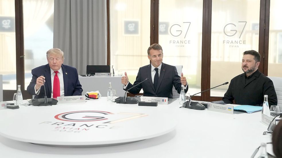 Trump und Selenskyj treffen sich auf dem G7-Gipfel. Foto: Thibault Camus