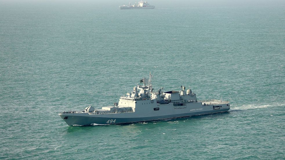 Die Fregatte „Admiral Grigorowitsch“ hat Warnschüsse im Ärmelkanal abgegeben. (Archivbild) Foto: Mod Crown Copyright