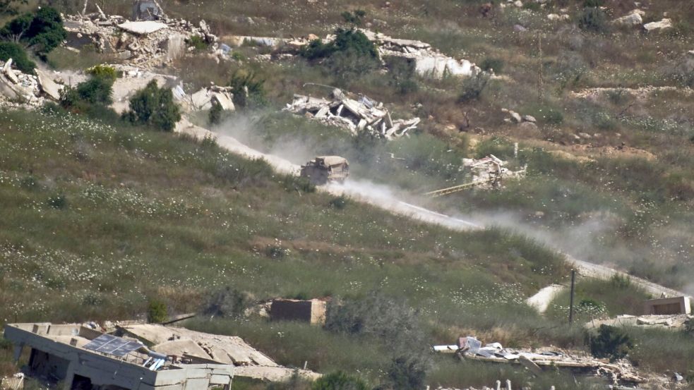 Die israelische Armee ist im Südlibanon weiter präsent. Foto: Leo Correa
