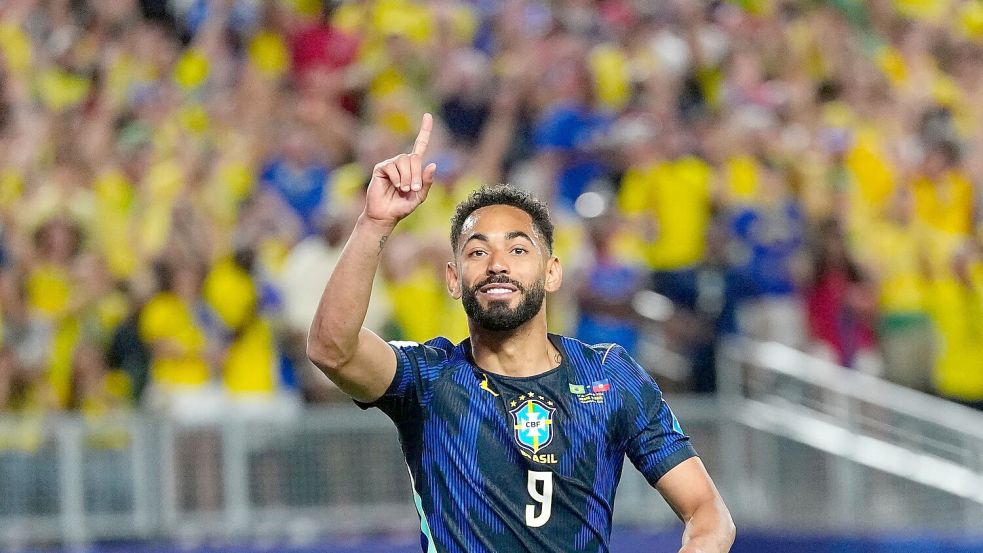 Der Ex-Herthaner Cunha traf doppelt für Brasilien. Foto: Petr David Josek