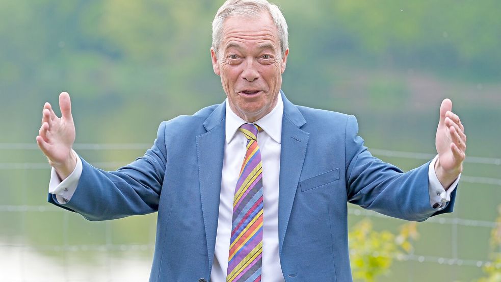 Der Chef der rechtspopulistischen Partei Reform UK gilt als Vater des Brexits und profitiert von dessen Folgen. (Archivfoto) Foto: Peter Byrne