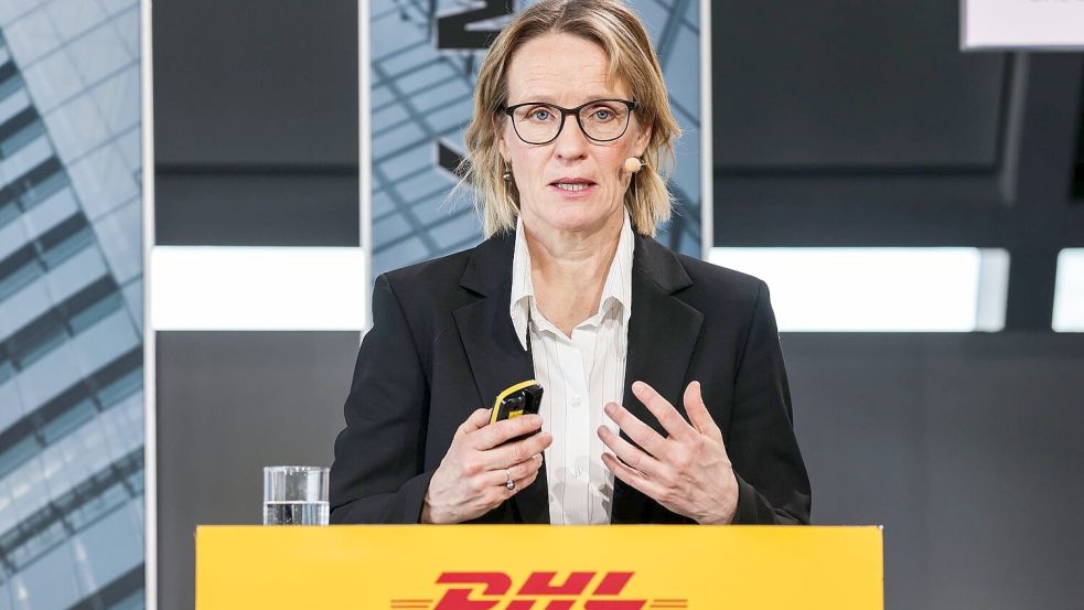 Melanie Kreis bei der DHL-Bilanzpressekonferenz 2025. Foto: Oliver Berg