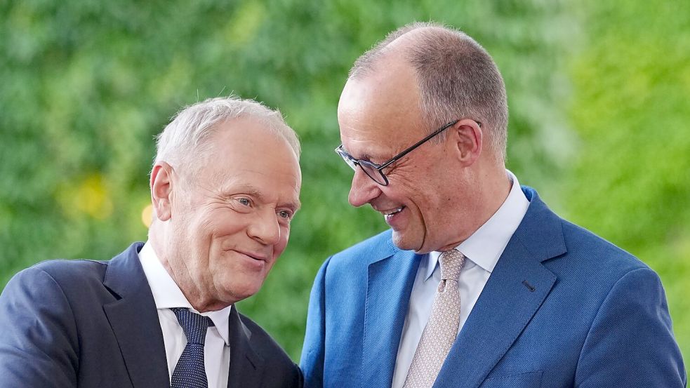 Erst Berlin, dann Danzig: Tusk und Merz treffen sich in wenigen Stunden zweimal. Foto: Kay Nietfeld/dpa