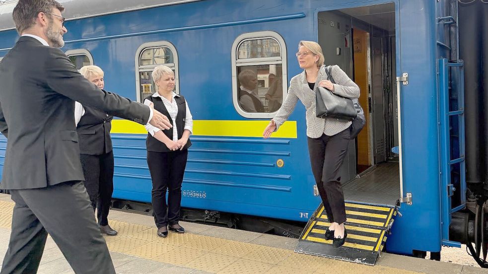 Für Justizministerin Hubig ist es die erste Reise nach Kiew seit ihrem Amtsantritt. Foto: Anne-Beatrice Clasmann