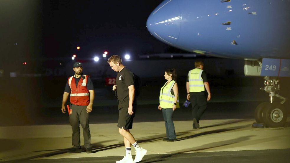 Viel Arbeit, wenig Zeit: Julian Nagelsmann bei der Rückkehr nach Winston-Salem. Foto: Christian Charisius/dpa