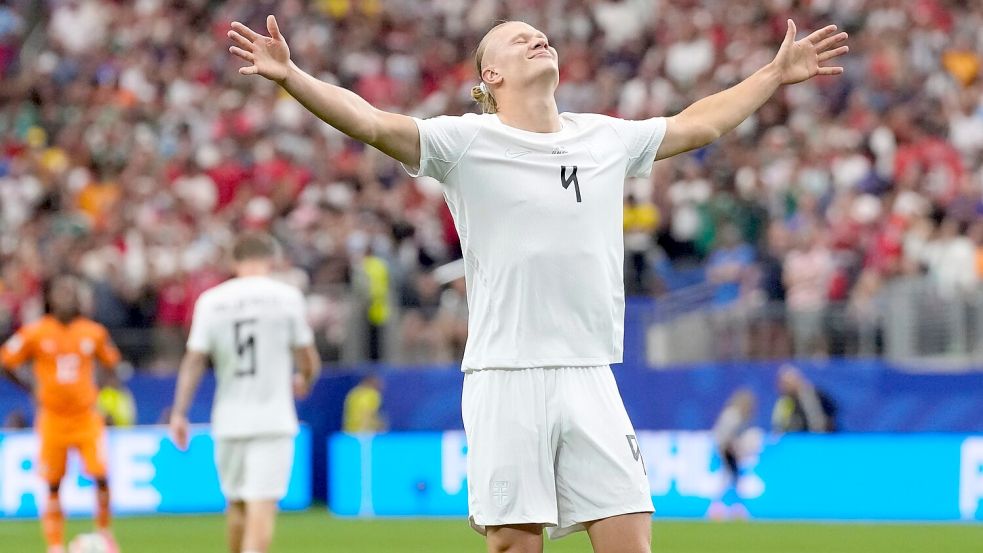 Siegtorschütze für Norwegen: Stürmerstar Erling Haaland. Foto: Tony Gutierrez