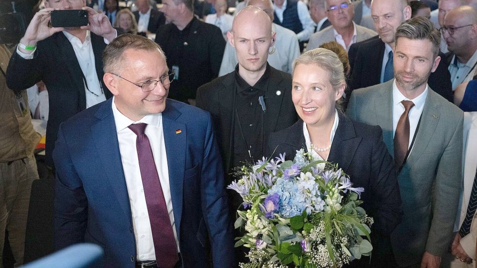 Für Alice Weidel lief die Wiederwahl zur Bundesvorsitzenden etwas besser als für den Co-Vorsitzenden, Tino Chrupalla. Foto: Sebastian Kahnert