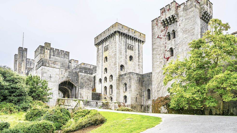 Herbstfarben über Penrhyn Castle and Garden, Llandygai, Bangor, Gwynedd, Nordwales, Großbritannien Autumn colors over Pe Foto: Imago/Imagebroker