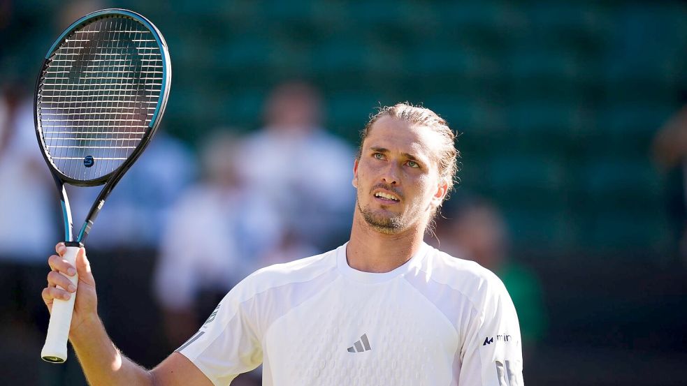 Alexander Zverev strebt am Montag sein erstes Viertelfinale in Wimbledon an. Foto: John Walton