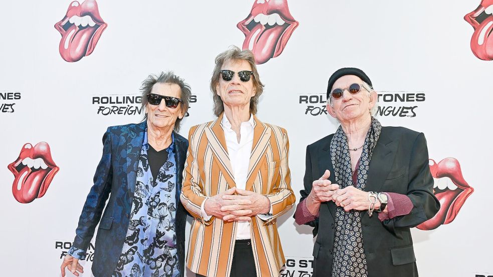 Auf dem neuen Album klingen die Rolling Stones - Ronnie Wood (79), Mick Jagger (82) und Keith Richards (82) - zeitlos gut. Foto: Evan Agostini