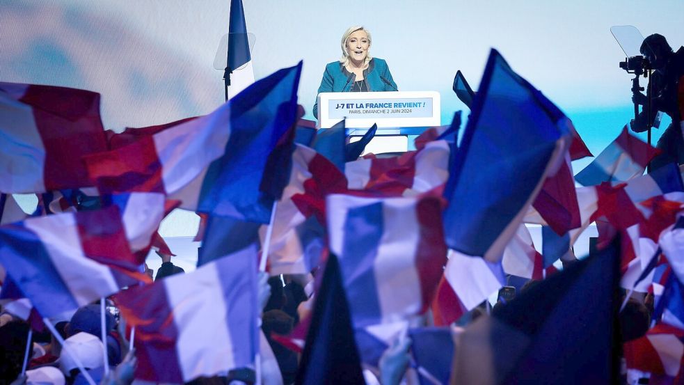 Wer genau gegen Le Pen antreten wird, ist noch nicht klar. (Archivbild) Foto: Thomas Padilla/AP/dpa