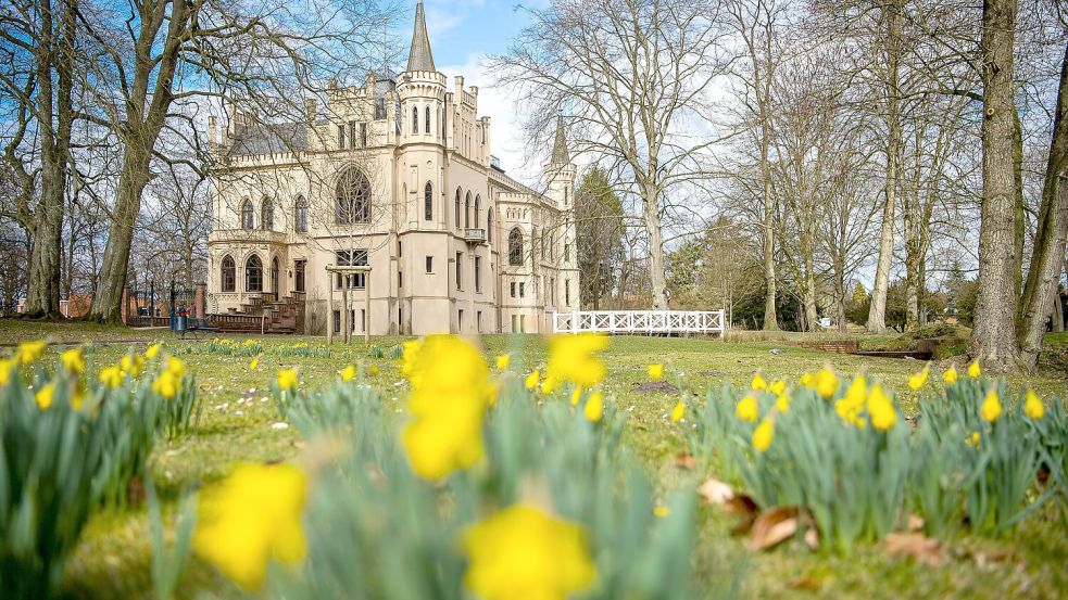 Auf Entdeckungstour durch die Evenburg: Im Schloss und Park gibt es im Juli einiges zu erleben. Foto: dpa