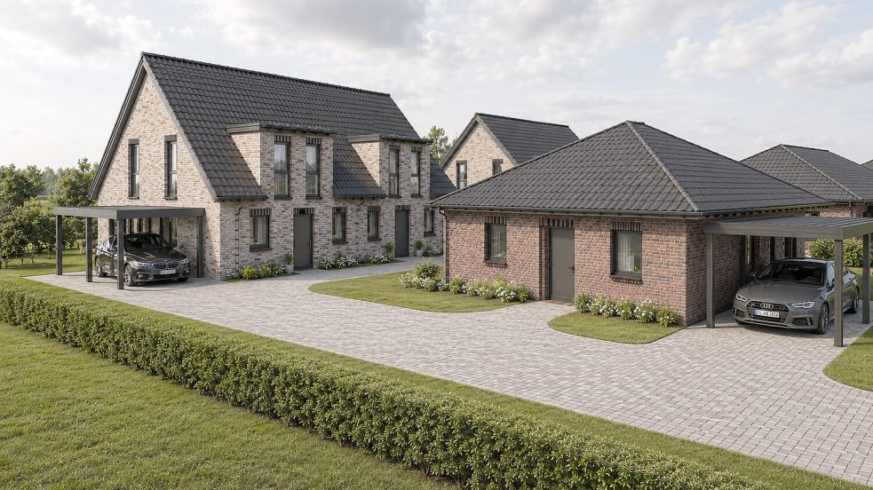 In Boekzetelerfehn plant die Real-Unternehmensgruppe ein neues Bauprojekt. Visualisierung: Real Immobilien
