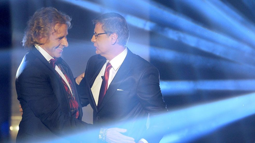 Die TV-Moderatoren Günther Jauch und Thomas Gottschalk kennen sich seit Jahrzehnten. (Archivbild) Foto: picture alliance / dpa