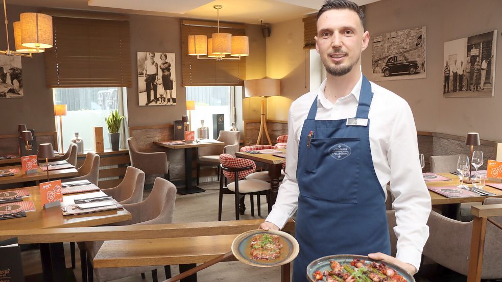 Niko Kreka serviert feine Meeresfrüchte und klassisches Saltimbocca alla romana.
