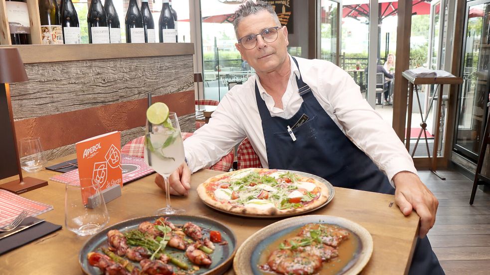 Mauro Cassan empfiehlt frische Pizza oder feine Speisen mit Fisch und Fleisch.