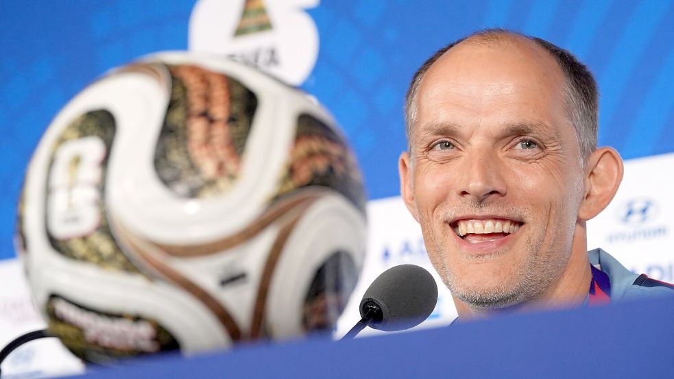 Thomas Tuchel strahlte große Vorfreude auf das WM-Halbfinale aus. Foto: Rebecca Blackwell