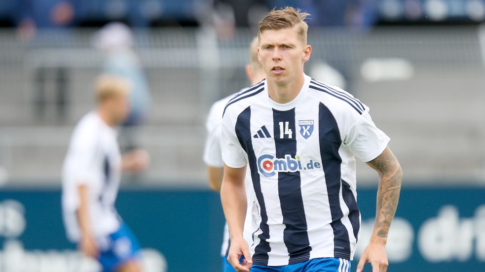 Luc Ihorst präsentiert sich im Kickers-Trikot bisher in prächtiger Torlaune. Foto: Doden/Emden