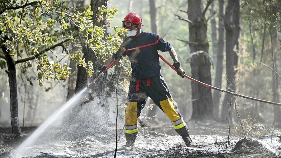 Verheerende Ausmaße hat inzwischen dieser Brand in Frankreich. Foto: Lou Benoist/AFP/dpa