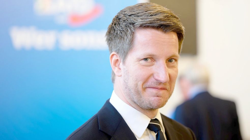 AfD-Landeschef Martin Vincentz während des Landesparteitags in Marl. Foto: Henning Kaiser/dpa