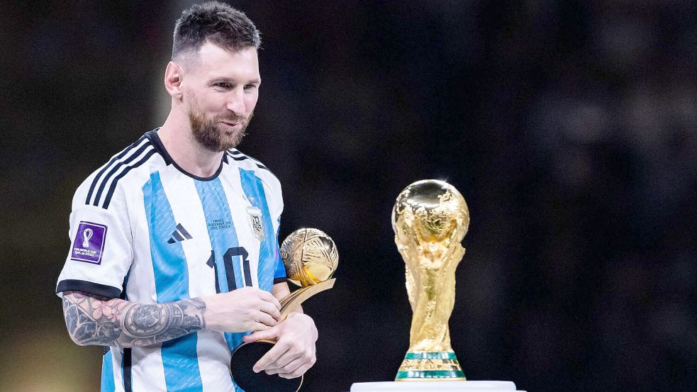 Holt er sich wie 2022 in Katar wieder den Pokal? Lionel Messi. (Archivbild) Foto: Tom Weller