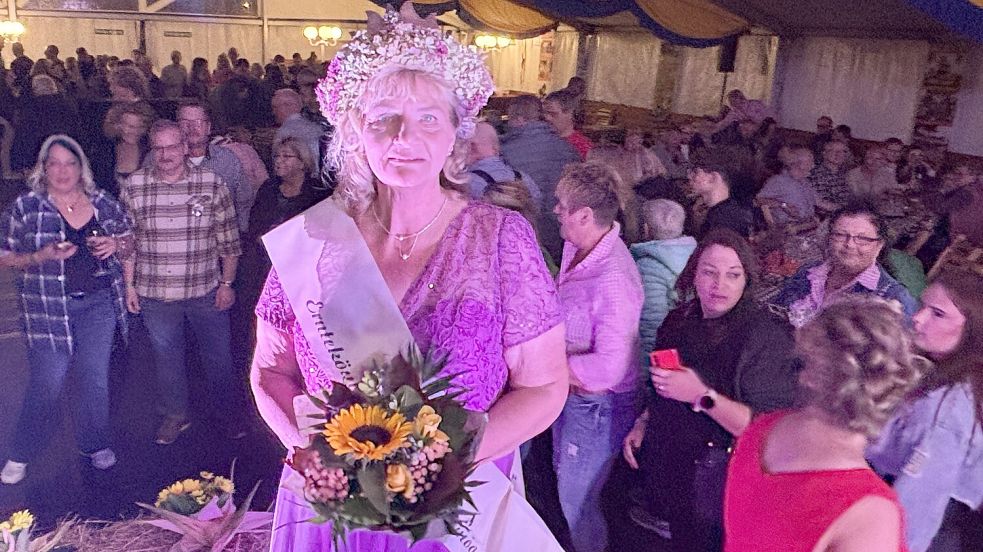 Im vergangenen Jahr wurde die damals 58-jährige Doris Niemeyer Erntekönigin von Klostermoor. Foto: Archiv/Henrik Zein