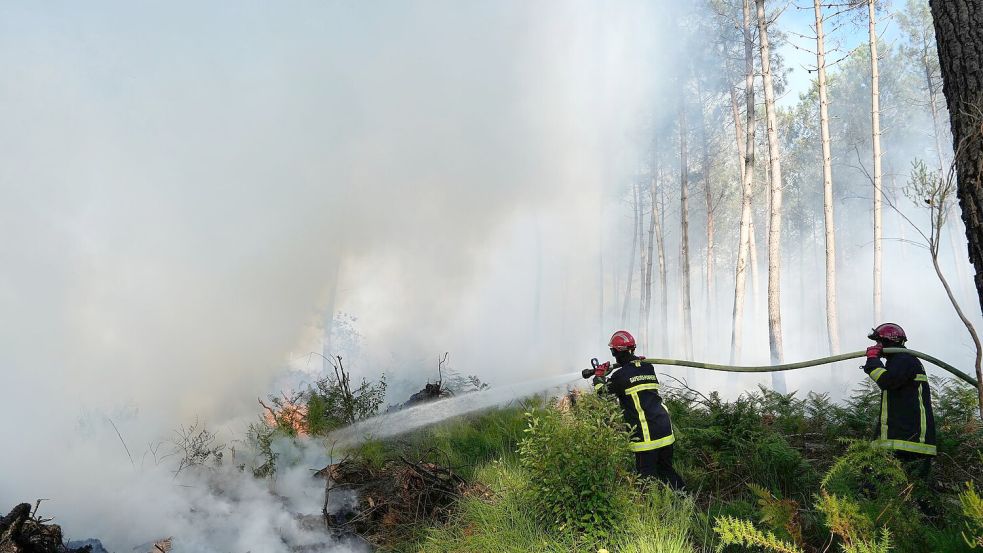 Die Brände bei Bordeaux halten weiterhin ein Großaufgebot an Löschkräften in Atem. Foto: Baz Ratner