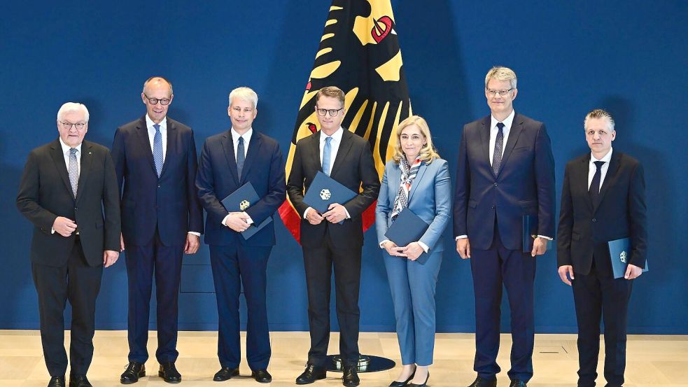 Merz hat sein Kabinett neu aufgestellt. Foto: Sebastian Gollnow/dpa