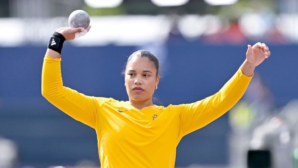 Kugelstoßerin Yemisi Mabry hat souverän den Einzug in den EM-Endkampf geschafft. Foto: Sven Hoppe