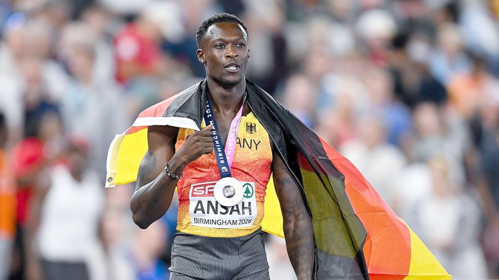 Für Owen Ansah soll es nicht bei der Bronzemedaille über 100 Meter bleiben. Foto: Sven Hoppe
