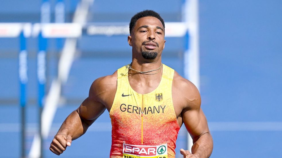 Leo Neugebauer büßte nach dem Hürdensprint einige Punkte ein. Foto: Sven Hoppe