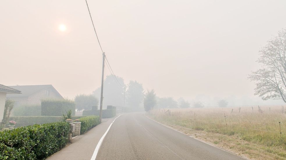 Das Feuer ist in Belgien an der Grenze zu Deutschland ausgebrochen. Foto: Nicolas Lambert
