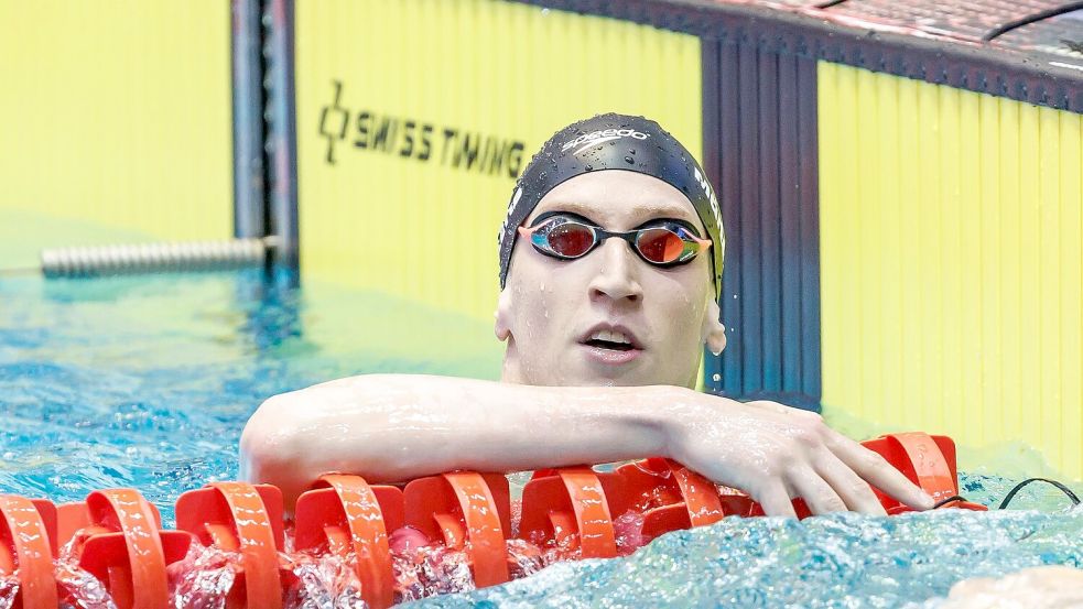 Lukas Märtens war Startschwimmer der 4x200 Meter Freistil-Staffel, die Silber bei der EM gewann. (Archivbild) Foto: Andreas Gora