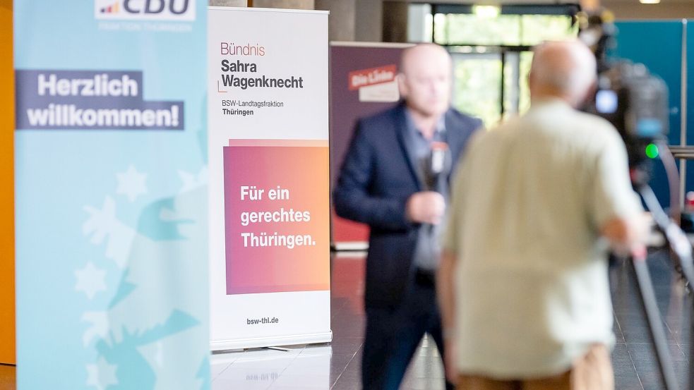 In der BSW-Fraktion steht es 13 zu 2 für die Fortsetzung des Regierungsbündnisses in Thüringen. Foto: Jacob Schröter/dpa