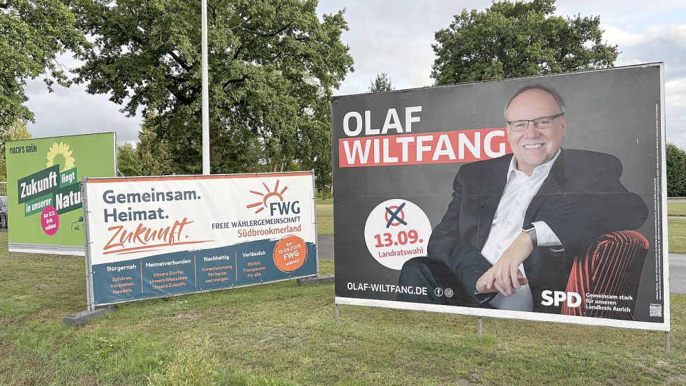 Am Schützenplatz in Moordorf wurden jüngst Plakate beschmiert. Sie wurden mittlerweile ersetzt. Foto: Aiko Recke