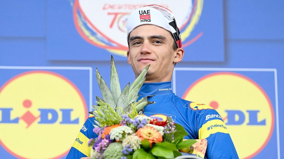 Der Mexikaner Isaac del Toro führt die Deutschland Tour vor der Schlussetappe an. Foto: Uli Deck