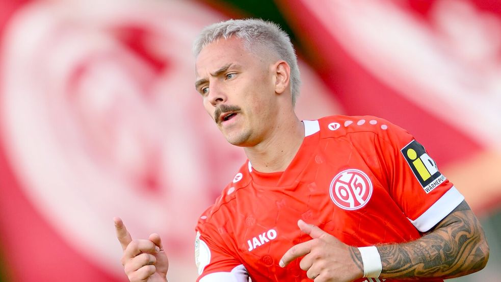 Erzielte vier Tore für die Mainzer: Stürmer Phillip Tietz. Foto: Robert Michael