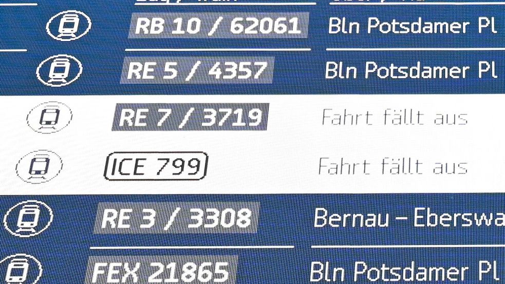 Im ersten Halbjahr sind rund 8 Prozent der Fernzüge der Deutschen Bahn ganz oder teilweise ausgefallen. (Archivbild) Foto: Elisa Schu/dpa