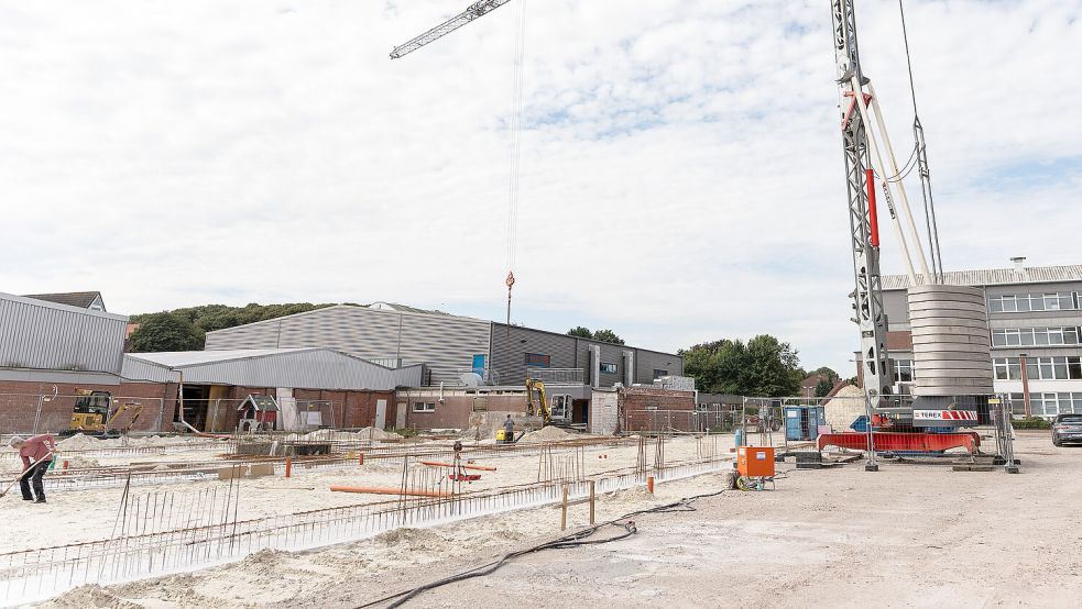 Die Gründungsarbeiten für den Neubau der Conerus-Schule in Norden haben vor wenigen Wochen begonnen. Foto: Landkreis Aurich