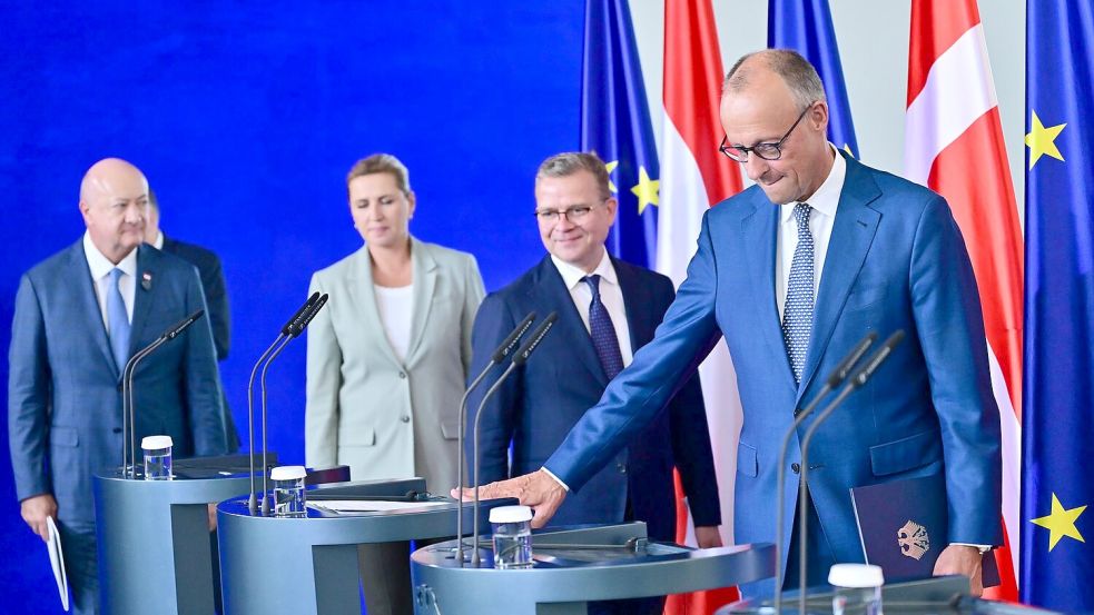 Bundeskanzler Friedrich Merz schmiedet mit fünf weiteren europäischen Regierungschefs eine Allianz gegen Pläne für eine massive Aufstockung des langfristigen EU-Haushalts. Foto: Sebastian Gollnow/dpa