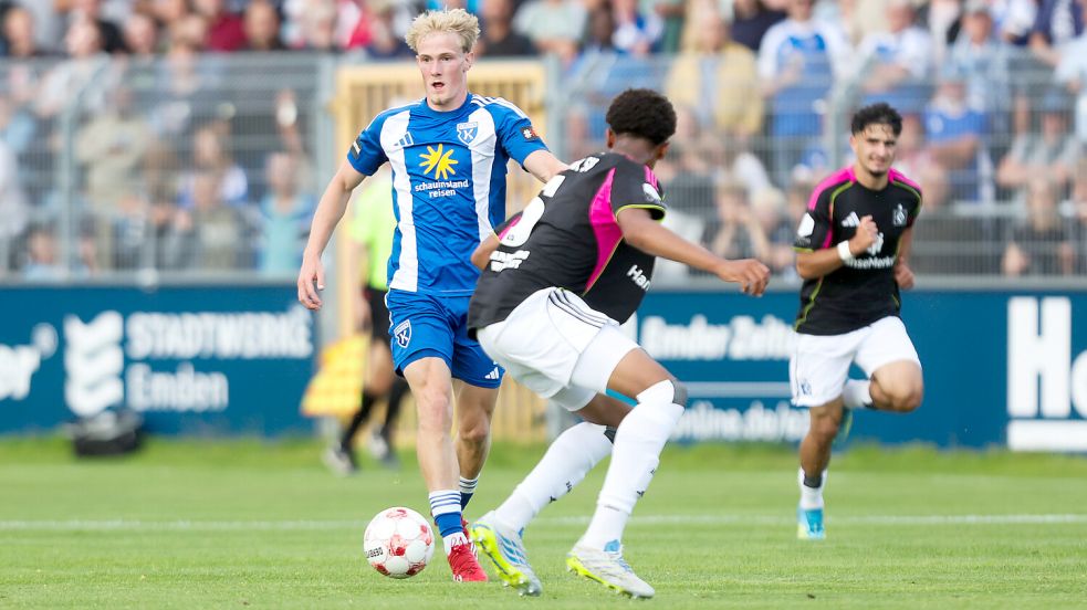 Theo Schröder trifft mit Kickers Emden am Samstag auf seinen Ex-Verein Hannover 96 II. Foto: Jens Doden/Emden