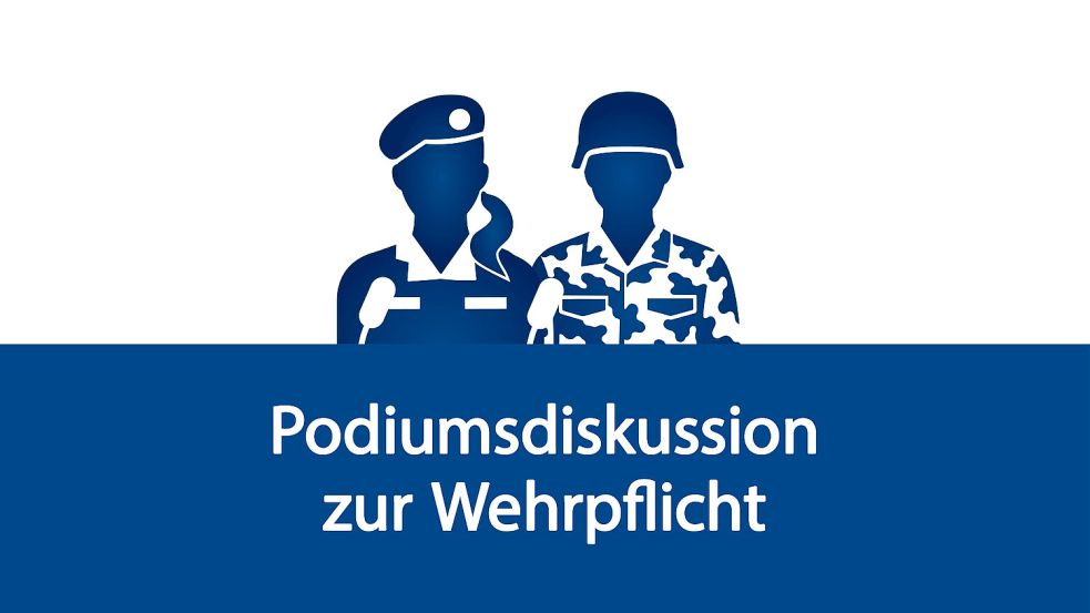 Junge Perspektiven auf die Wehrpflicht: In Aurich diskutieren ein Soldat und ein Gegner des Dienstes. Grafik: Sara van Allen