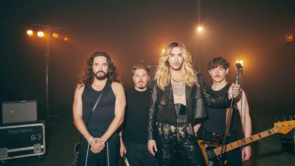 Tokio Hotel bringen den alten Pop-Hype zurück nach Aurich: Tom Kaulitz, Gustav Schäfer, Bill Kaulitz und Georg Listing kommen am 5. August 2027 nach Aurich. Foto: Mats Bohle