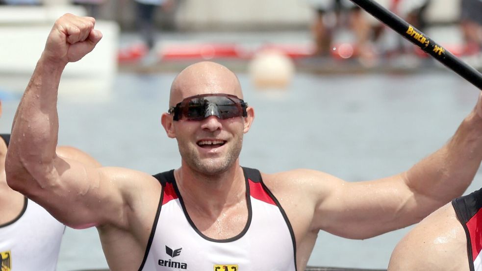 Rauhe jubelt über die zweite olympische Goldmedaille seiner Karriere. (Archivbild) Foto: Jan Woitas