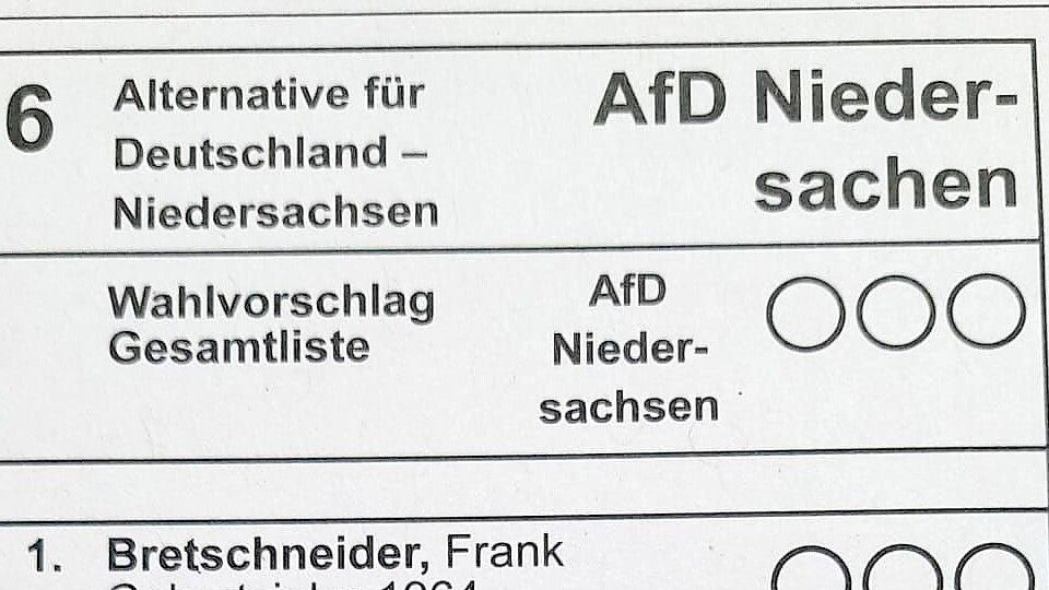 „AfD Niedersachen“: Es fehlt der Buchstabe S. Foto: privat