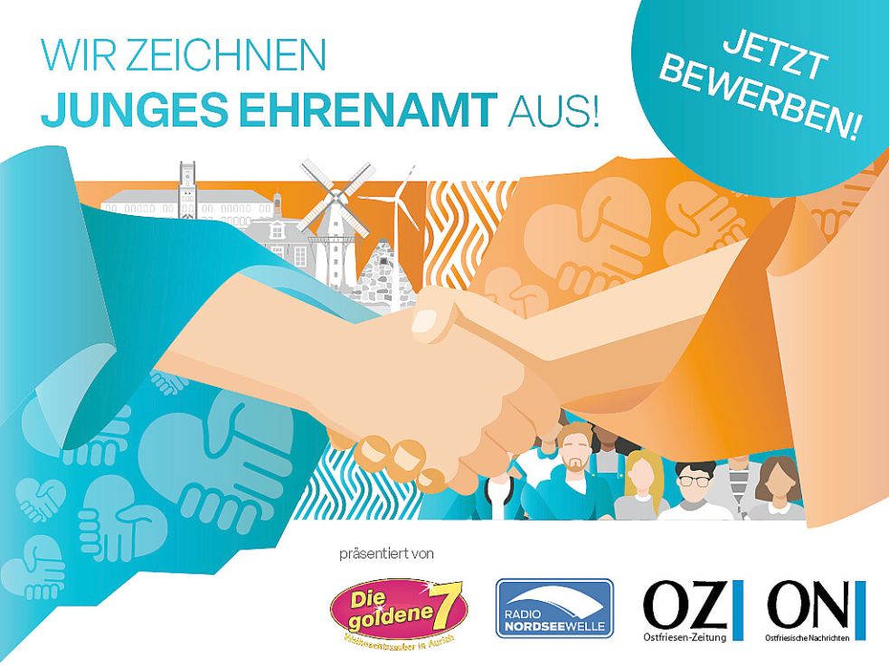 In Zusammenarbeit mit der gemeinnützigen Lotterie „Goldene 7“ aus Aurich rufen die Ostfriesischen Nachrichten, die Ostfriesen Zeitung und Radio Nordseewelle unter dem Titel „Goldene Pyramide“ den mit insgesamt 6000 Euro Preisgeld dotierten Young-People-Award zum vierten Mal aus, der das ehrenamtliche Engagement junger Menschen (30 Jahre alt und jünger) würdigt und auszeichnet. Grafik: Kirsten Schüür