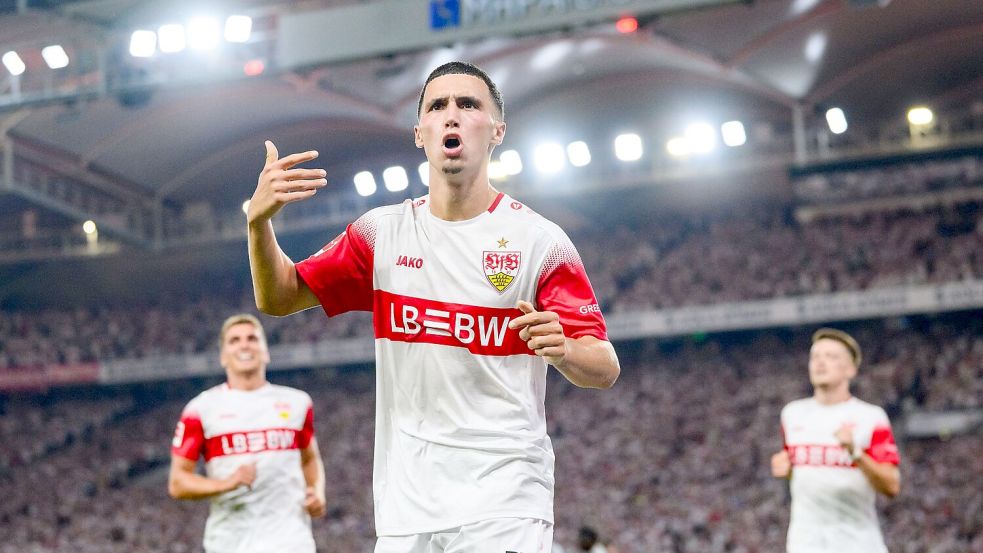 Erzielte das sehenswerte 1:0 für den VfB: Bilal El Khannouss. Foto: Tom Weller