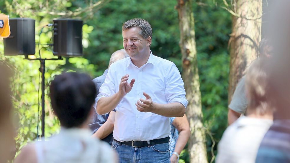 Ministerpräsident Sven Schulze will sein Amt verteidigen. (Archivbild) Foto: Peter Gercke